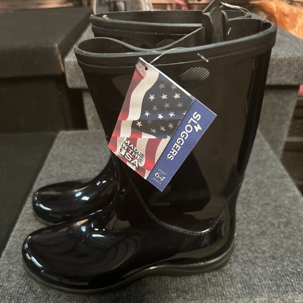 Sloggers-Made in the USA. (Compare $50) Women's Rain & Garden Boots, BLACK.